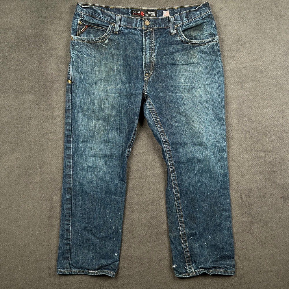 Ariat M4 FR Jeans Mens 40x30 Blue Relaxed Boot Flame Resistant Denim Work Pant